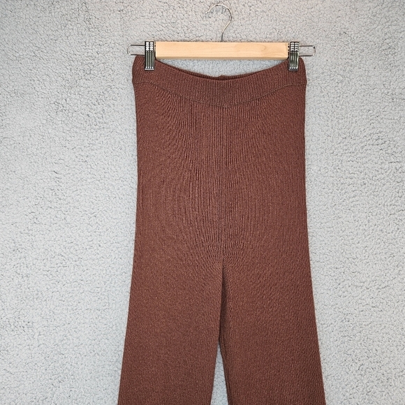 Aeron Womens Egon Brown/Rust Ribbed Knit Flare Pants Sz M Casual Comfort Cozy - Picture 4 of 13